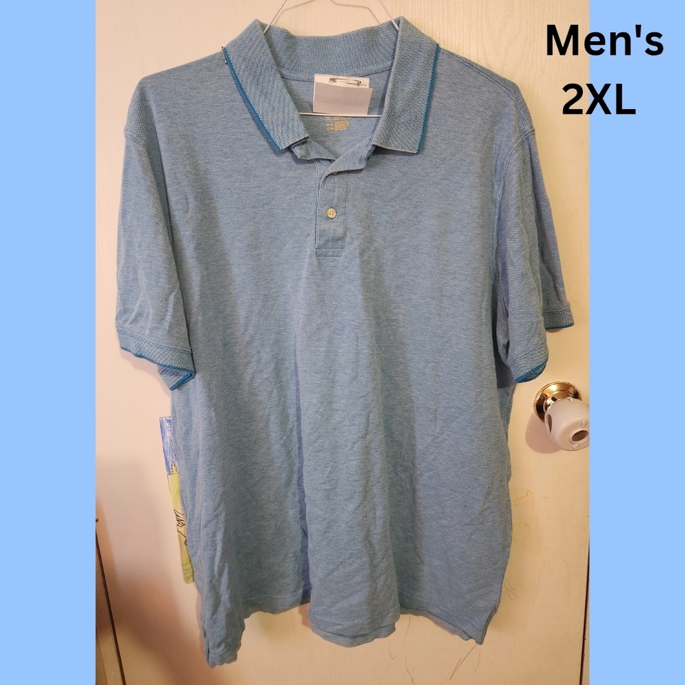 Men's Short Sleeve Light Blue Polo Shirt